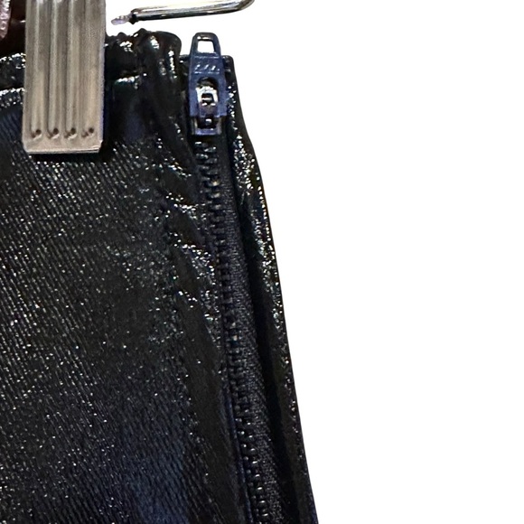 Free People Holding onto a Dream Coated Glossy Faux Leather Mini Skirt Black 0 - Picture 4 of 10